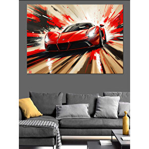 Hızlı Spor Araba Patlaması Dekoratif Kanvas - Mdf Ahşap Tablo