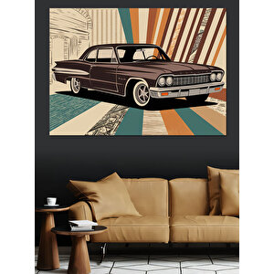 Retro Klasik Araba Dekoratif Kanvas - Mdf Ahşap Tablo 35x50 cm
