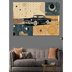 Retro Klasik Araba Dekoratif Kanvas - Mdf Ahşap Tablo