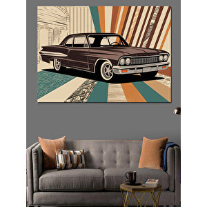 Retro Klasik Araba Dekoratif Kanvas - Mdf Ahşap Tablo 25x35 cm