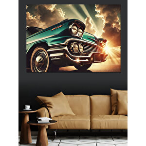 Klasik Araba Önü Dekoratif Kanvas - Mdf Ahşap Tablo 100x140 cm