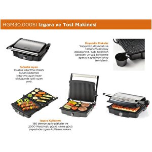 Kenwood Hgm30.000si 2000 W Izgara Ve Tost Makinesi