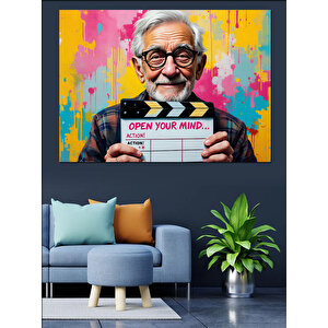 Yaşlı Adamın Gülümsemesi Dekoratif Kanvas - Mdf Ahşap Tablo 50x70 cm