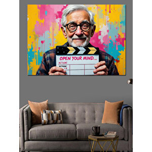 Yaşlı Adamın Gülümsemesi Dekoratif Kanvas - Mdf Ahşap Tablo 50x70 cm