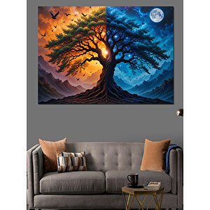 Gizemli Ağaç Dekoratif Kanvas - Mdf Ahşap Tablo