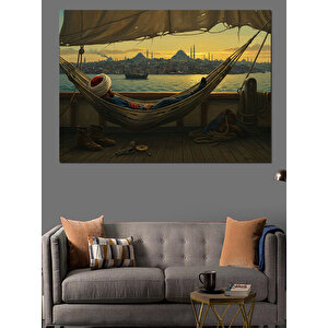 Kadırgada Gün Batımı Dekoratif Kanvas - Mdf Ahşap Tablo 70x100 cm