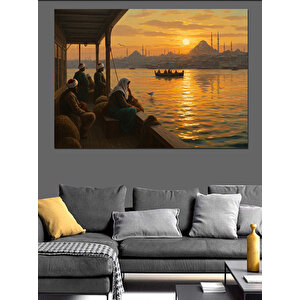 Gün Batımında Kıyı Manzarası Dekoratif Kanvas - Mdf Ahşap Tablo 50x70 cm