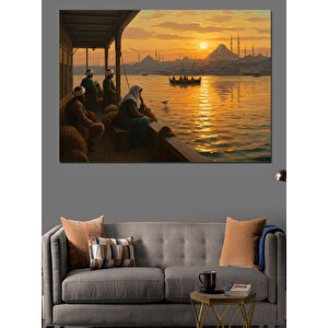 Gün Batımında Kıyı Manzarası Dekoratif Kanvas - Mdf Ahşap Tablo 35x50 cm