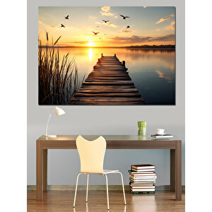 Gün Batımına İskelesi Dekoratif Kanvas - Mdf Ahşap Tablo