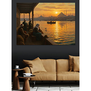 Gün Batımında Kıyı Manzarası Dekoratif Kanvas - Mdf Ahşap Tablo