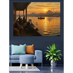 Gün Batımında Kıyı Manzarası Dekoratif Kanvas - Mdf Ahşap Tablo
