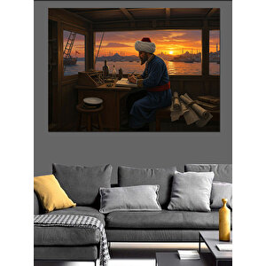 Gün Batımında Kaligrafi Dekoratif Kanvas - Mdf Ahşap Tablo