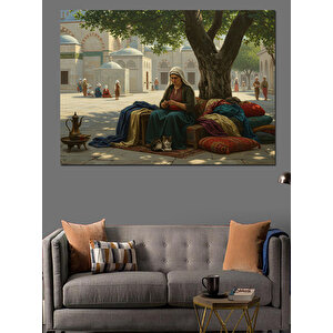Ağaç Altında Örgü Dekoratif Kanvas - Mdf Ahşap Tablo