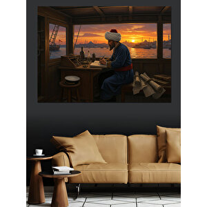 Gün Batımında Kaligrafi Dekoratif Kanvas - Mdf Ahşap Tablo 70x100 cm