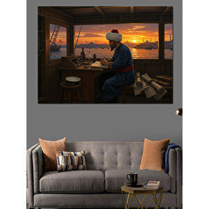 Gün Batımında Kaligrafi Dekoratif Kanvas - Mdf Ahşap Tablo 70x100 cm