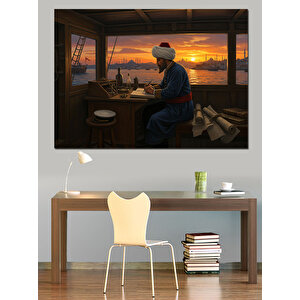 Gün Batımında Kaligrafi Dekoratif Kanvas - Mdf Ahşap Tablo
