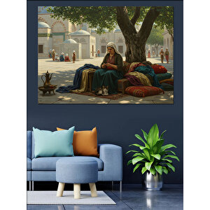 Ağaç Altında Örgü Dekoratif Kanvas - Mdf Ahşap Tablo