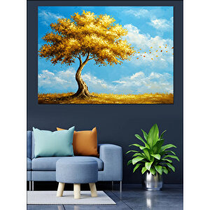 Yalnız Büyük Ağaç Dekoratif Kanvas - Mdf Ahşap Tablo 50x70 cm