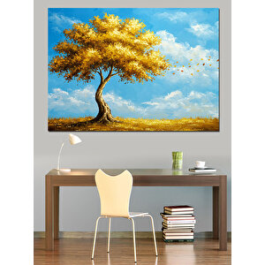 Yalnız Büyük Ağaç Dekoratif Kanvas - Mdf Ahşap Tablo 50x70 cm
