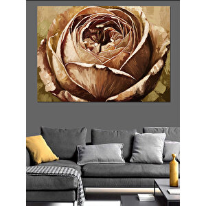 Eskitilmiş Gül Yakın Plan Dekoratif Kanvas - Mdf Ahşap Tablo 50x70 cm