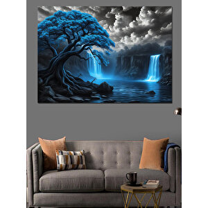Fırtınada Büyülü Ağaç Dekoratif Kanvas - Mdf Ahşap Tablo 70x100 cm