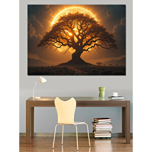Büyülü Ağaç Dekoratif Kanvas - Mdf Ahşap Tablo 50x70 cm
