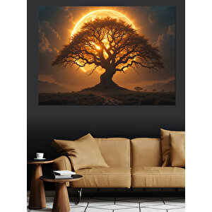 Büyülü Ağaç Dekoratif Kanvas - Mdf Ahşap Tablo 50x70 cm