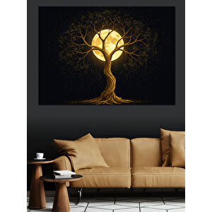 Karanlıkta Parlayan Ağaç Dekoratif Kanvas - Mdf Ahşap Tablo