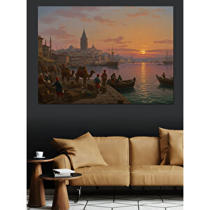 Gün Batımında Rıhtım Sessizliği Dekoratif Kanvas - Mdf Ahşap Tablo 50x70 cm