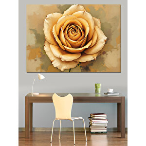 Altın Sarısı Gül Dekoratif Kanvas - Mdf Ahşap Tablo 35x50 cm