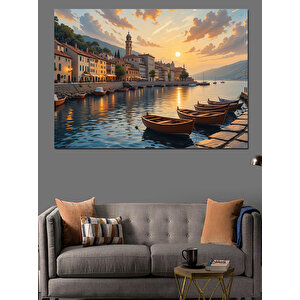 Venedik’te Gün Batımı Manzarası Dekoratif Kanvas - Mdf Ahşap Tablo