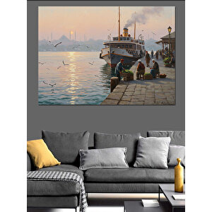 Vapurda Gün Batımı Bekleyişi Dekoratif Kanvas - Mdf Ahşap Tablo
