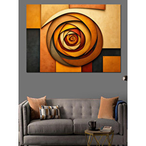 Soyut Sanatta Altın Gül Dekoratif Kanvas - Mdf Ahşap Tablo 100x140 cm