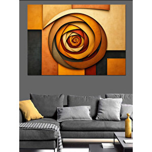 Soyut Sanatta Altın Gül Dekoratif Kanvas - Mdf Ahşap Tablo 100x140 cm