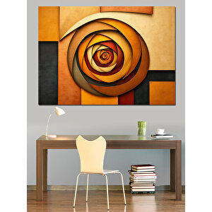 Soyut Sanatta Altın Gül Dekoratif Kanvas - Mdf Ahşap Tablo 35x50 cm