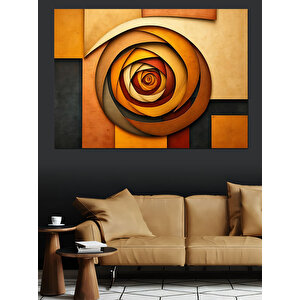 Soyut Sanatta Altın Gül Dekoratif Kanvas - Mdf Ahşap Tablo