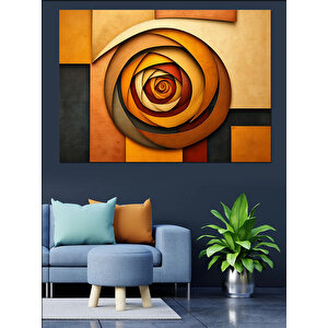 Soyut Sanatta Altın Gül Dekoratif Kanvas - Mdf Ahşap Tablo