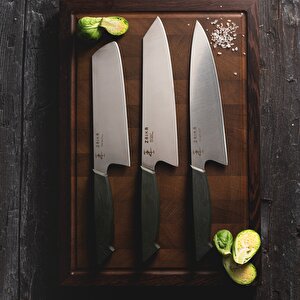 3 Parça Şef Bıçakları Seti- 20 Cm Şef, 21 Cm Kiritsuke, 18 Cm Nakiri