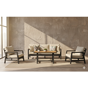 Madera Alüminyum Bahçe Balkon Oturma Grubu 3+1+1+masa