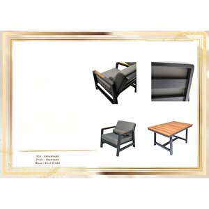 Madera Alüminyum Bahçe Balkon Oturma Grubu 3+1+1+masa