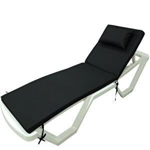 Lüks Şezlong Mi̇nderi̇ Yastikli 5cm Sünger Si̇yah 175*55*5