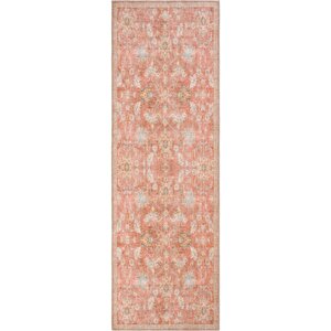 Cool Halı Private Turuncu Eskitme Vintage Halı Etnik Dokuma Şönil Halı Yıkanabilir Salon Halısı