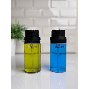 Okyanus Home Siyah Deluxe Yuvarlak 2'li Şeffaf Sıvı Sabunluk