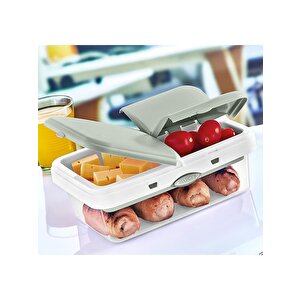 Yeşil-şeffaf 4 Bölmeli Clickli Lunch Box