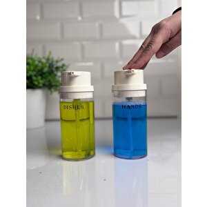Beyaz Deluxe Yuvarlak 2'li Şeffaf Sıvı Sabunluk
