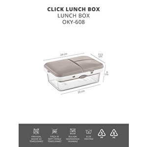 Vizon-şeffaf 4 Bölmeli Clickli Lunch Box