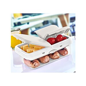 Bej-şeffaf 4 Bölmeli Clickli Lunch Box