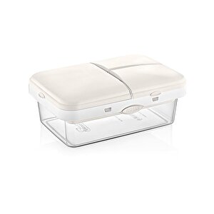 Bej-şeffaf 4 Bölmeli Clickli Lunch Box