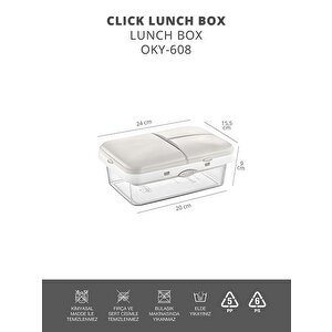 Bej-şeffaf 4 Bölmeli Clickli Lunch Box