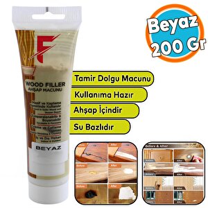 Kullanıma Hazır Macun Ahşap Parke Tamir Macunu Beyaz Mobilya Dolgu Çatlak Çizik Giderme 200 Gr